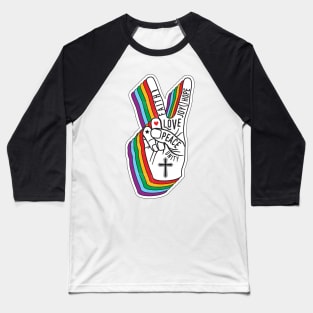 Peace sign rainbow, peace, rainbow, peace sign, love, hippie for anti war Baseball T-Shirt